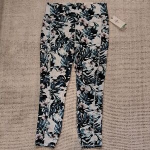 GAIAM Blue and White Floral Leggings
